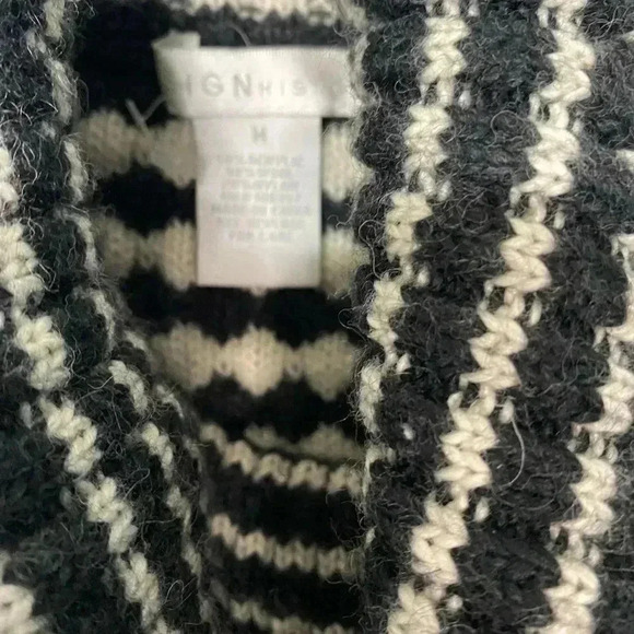 Design History Black & Cream Cowl Neck GrannyCore Button Sleeve Sweater - Picture 5 of 6